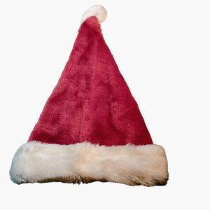 Santa Hat Red White Plush Child Faux Fur Trim Christmas Costume